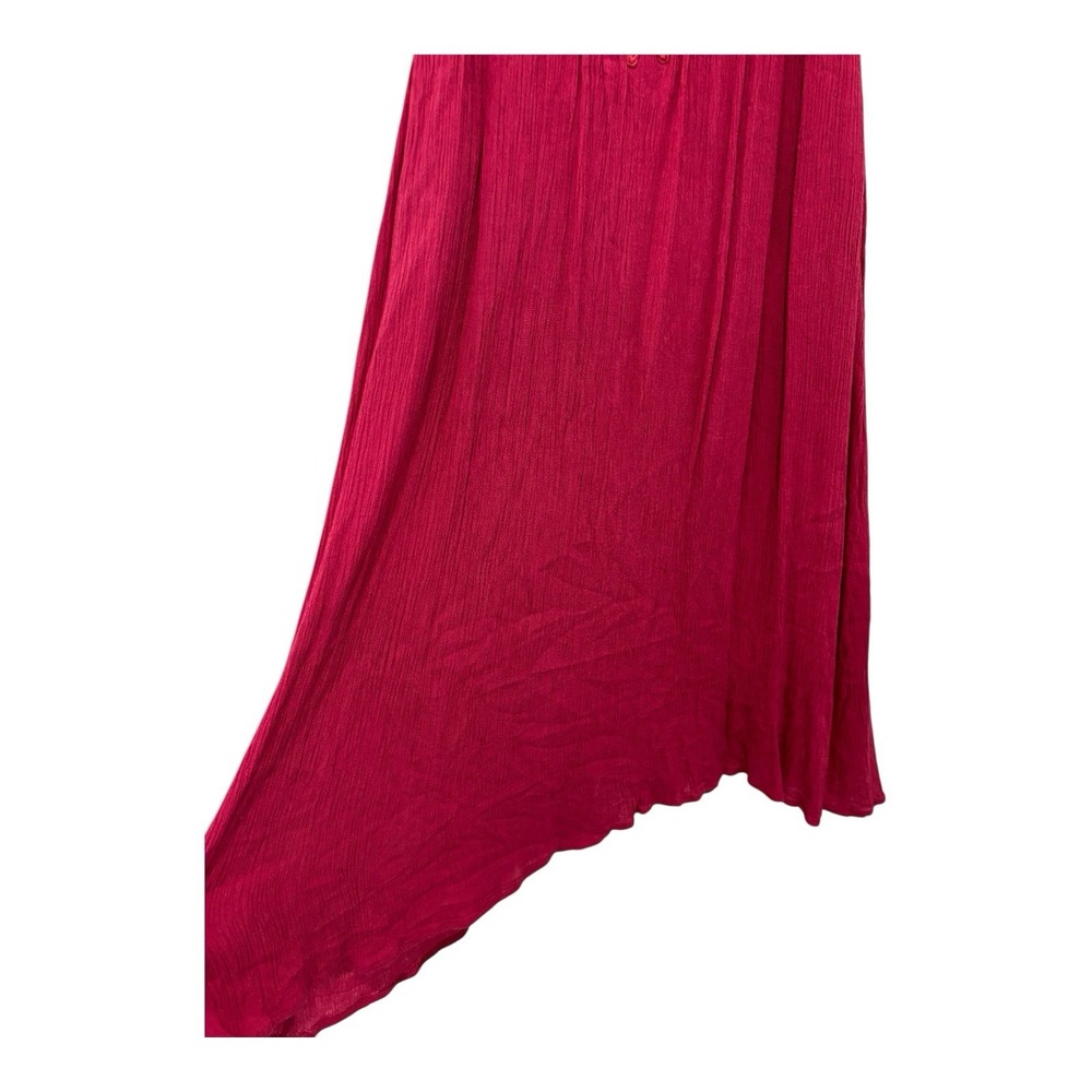 She‎ + Sky Dress Womens Small Burgundy Gauze Babydoll Lace Tie Back Lined - Picture 6 of 11